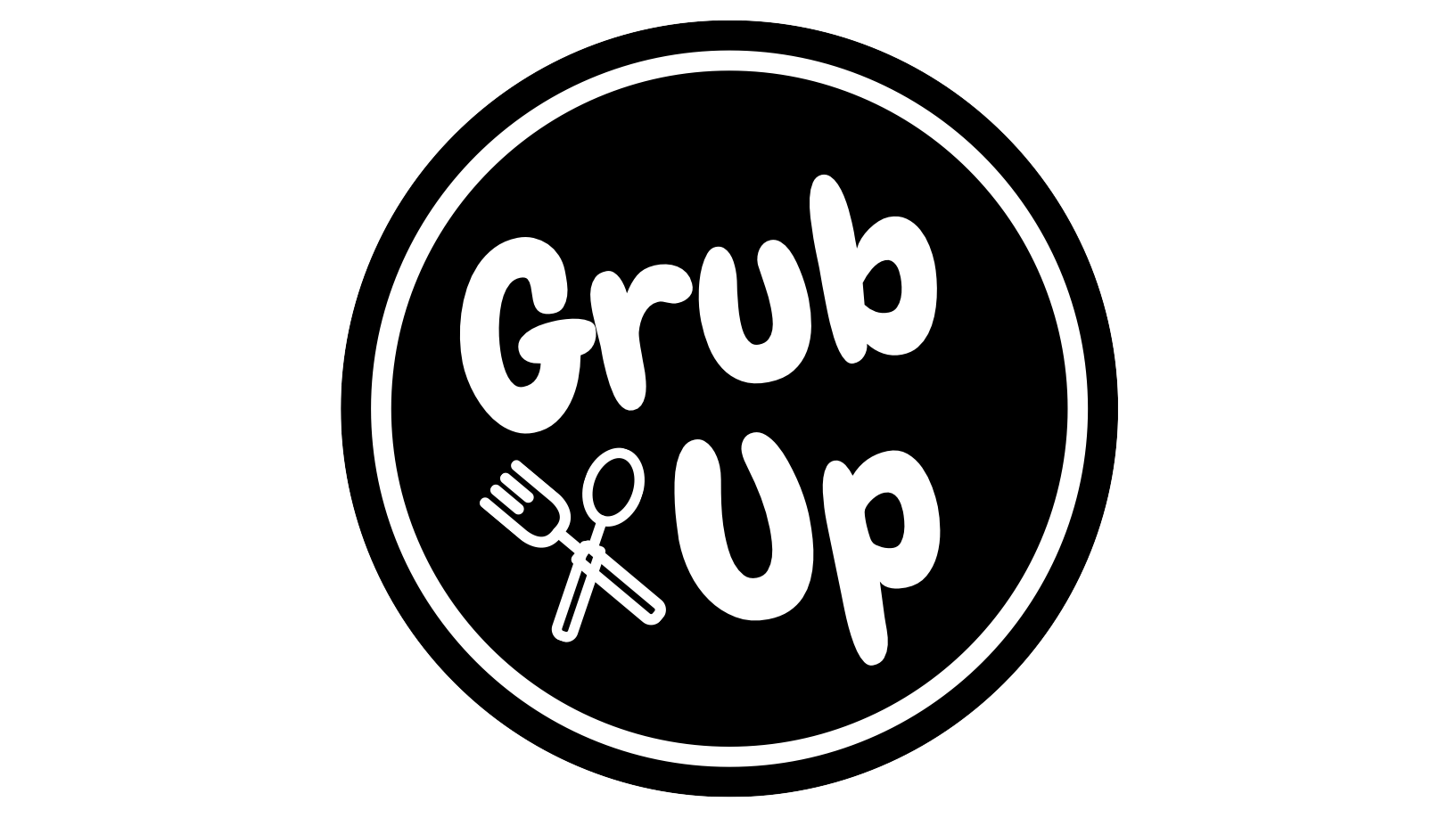 Grub up black circle logo