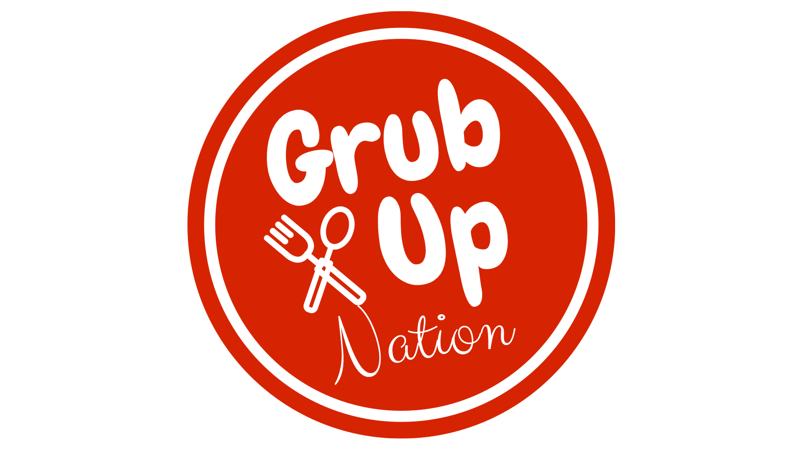 Grub up red circle logo