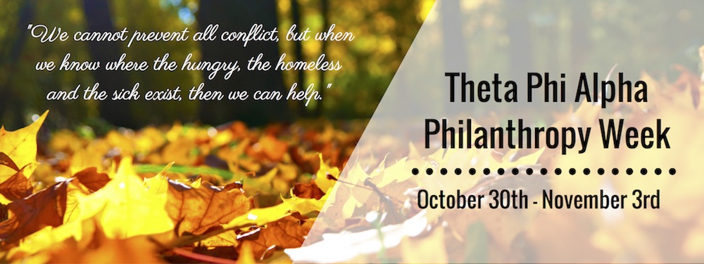 Theta Phi Alpha Fall themed promotional poster