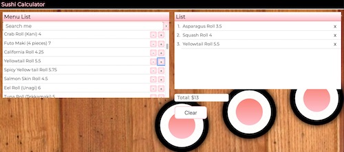 sushi calculator
